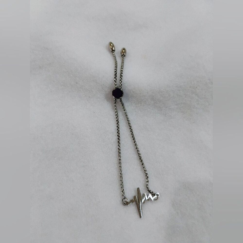 Elegant Silver Bracelet with Black Accent